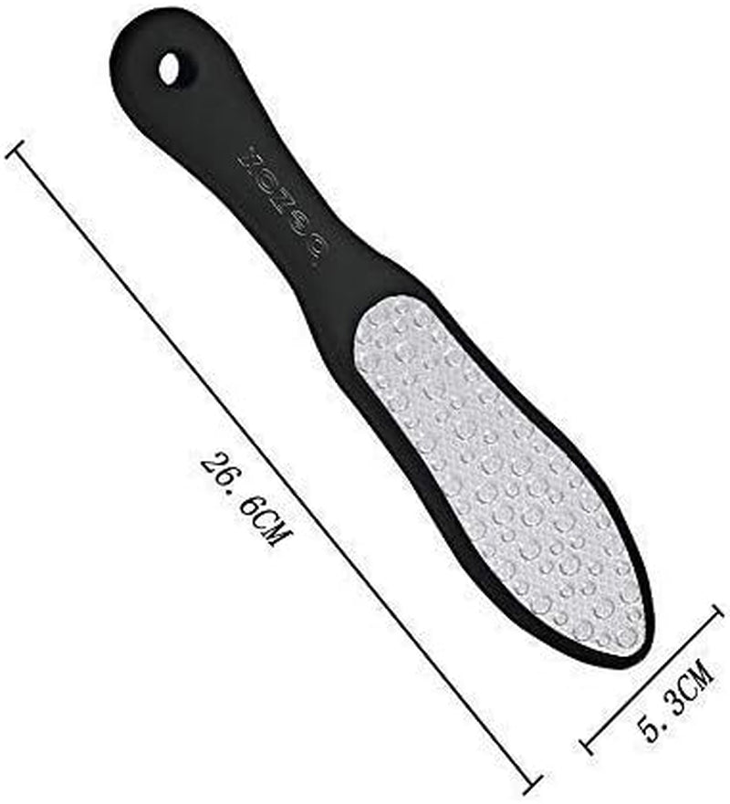 Premium Double-Sided Foot File – Heavy Duty Stainless Steel Pedicure Rasp for Cracked Heels & Callus Removal, Soft Silicone Handle