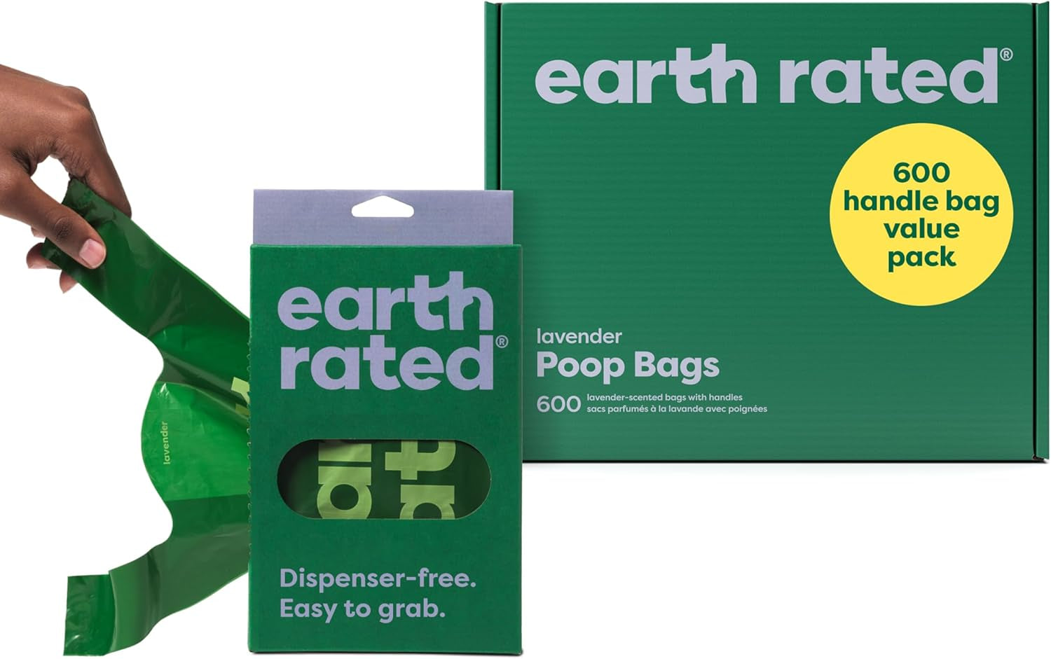 Dog Poo Bags with Handles – 600 Count Lavender Scented Leak-Proof Waste Bags, Easy-Tie Value Pack for Clean & Convenient Disposal