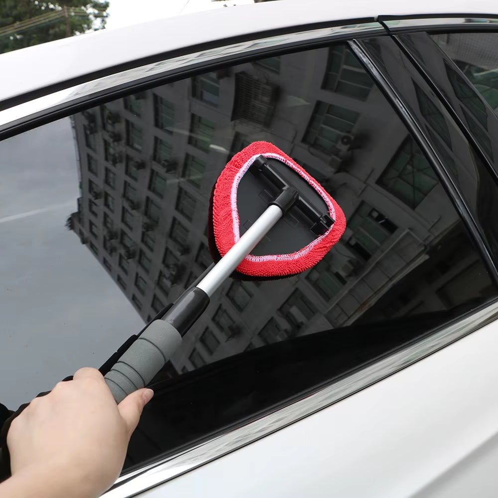 Telescopic Car Window Cleaner – Microfiber Mist Eliminator & Windshield Scraping Brush