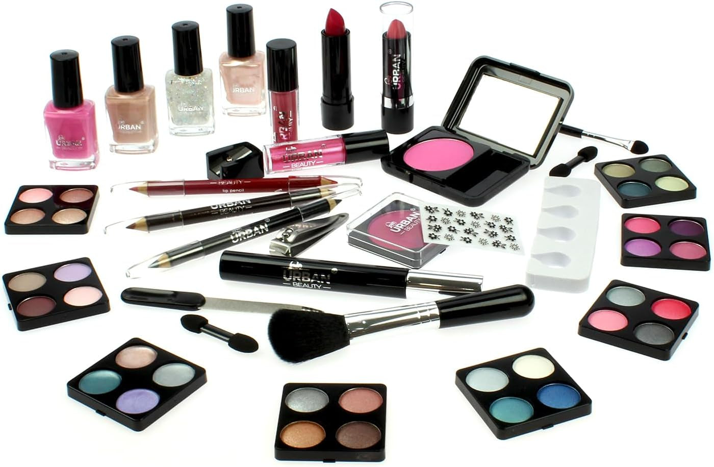 Dazzling 60-Piece Vegan Makeup Set – Elegant Silver Travel Case for Teenagers & Women, Compact & Lightweight Design
