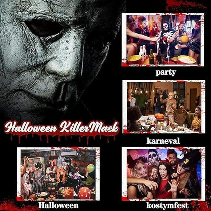 Michael Myers Halloween Mask – Bloody Horror Cosplay Party Mask for Men & Women – Scary Skull Masquerade Costume Accessory