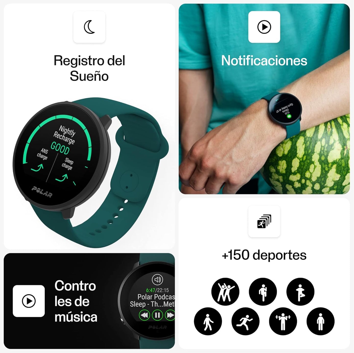 Unite Fitness & Activity Tracker Watch – Connected GPS, Sleep Monitoring, Smart Workout Guidance & 130+ Sport Modes