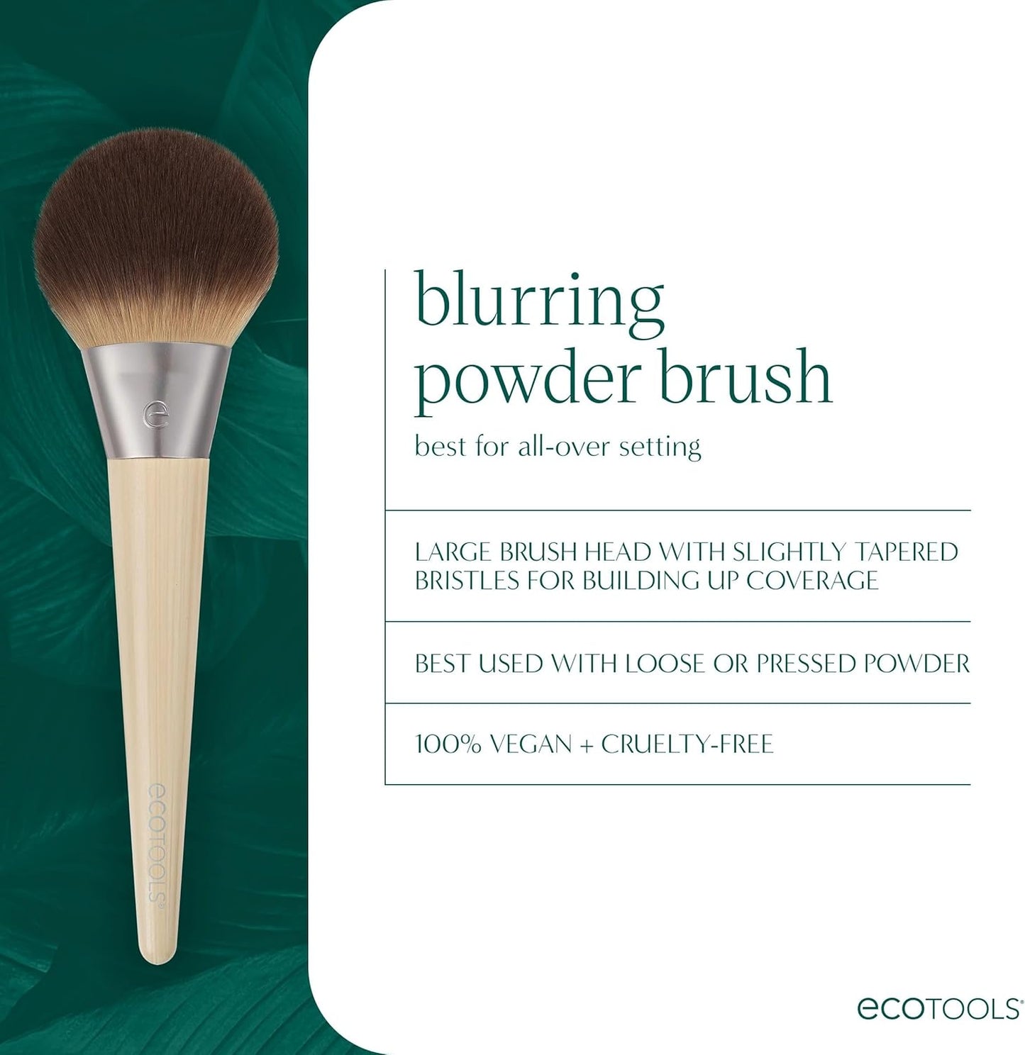 Blurring Powder Makeup Brush – Large Fluffy Brush for Loose & Pressed Powder, Synthetic Bristles, Eco-Friendly, Cruelty-Free & Vegan x1