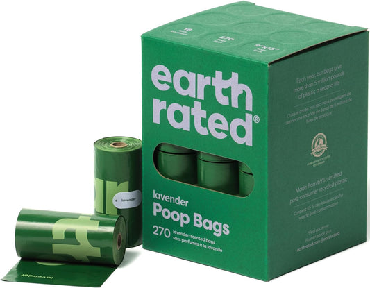 Dog Waste Bags – 270 Count Extra Thick Leak-Proof Refill Rolls, Lavender Scented, Eco-Friendly Poop Bags for Dogs
