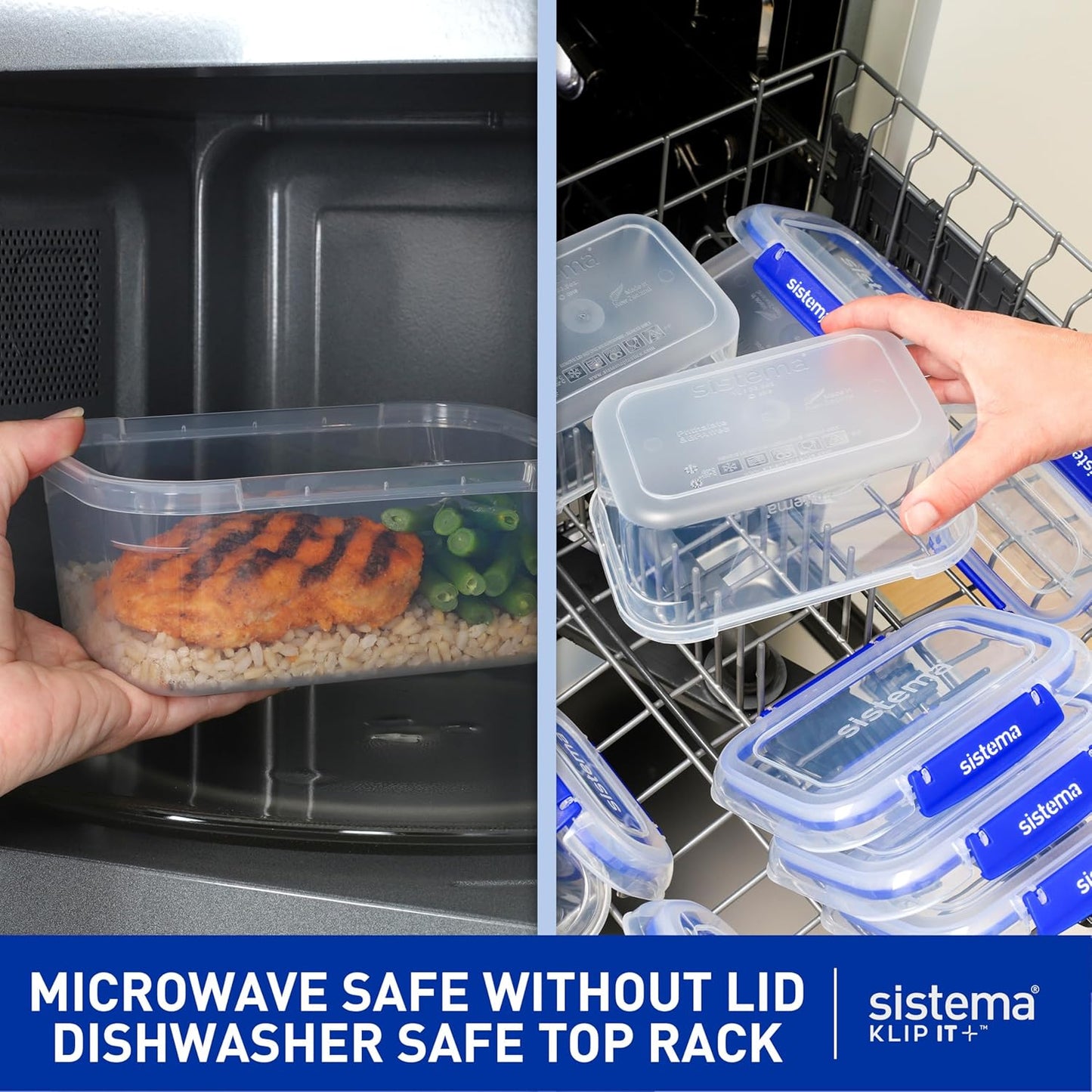 KLIP IT 7L Food Storage Container – Stackable BPA-Free Plastic Box with Airtight Lid & Blue Clips for Fridge/Freezer