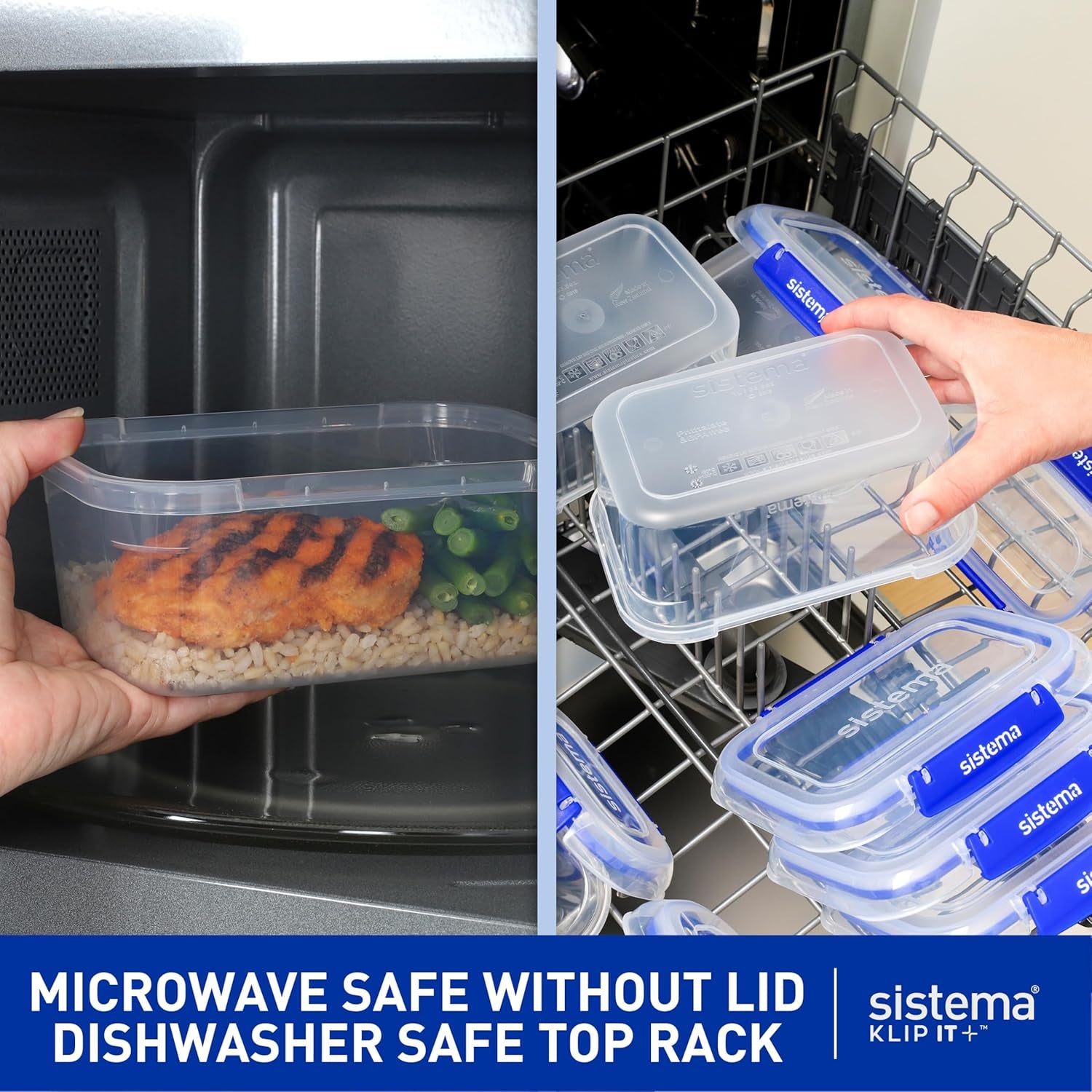 KLIP IT 7L Food Storage Container – Stackable BPA-Free Plastic Box with Airtight Lid & Blue Clips for Fridge/Freezer