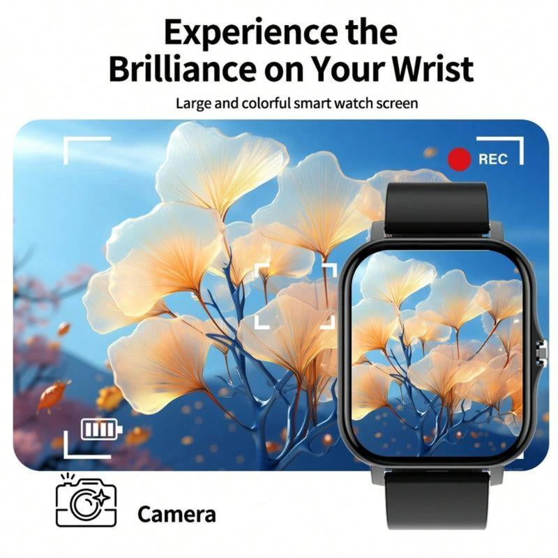 Smartwatch 2025 – Full HD Touchscreen Waterproof Fitness Tracker with Heart Rate & Sleep Monitor  Music, Alarm, Sports Modes  Compatible with Android & iPhone