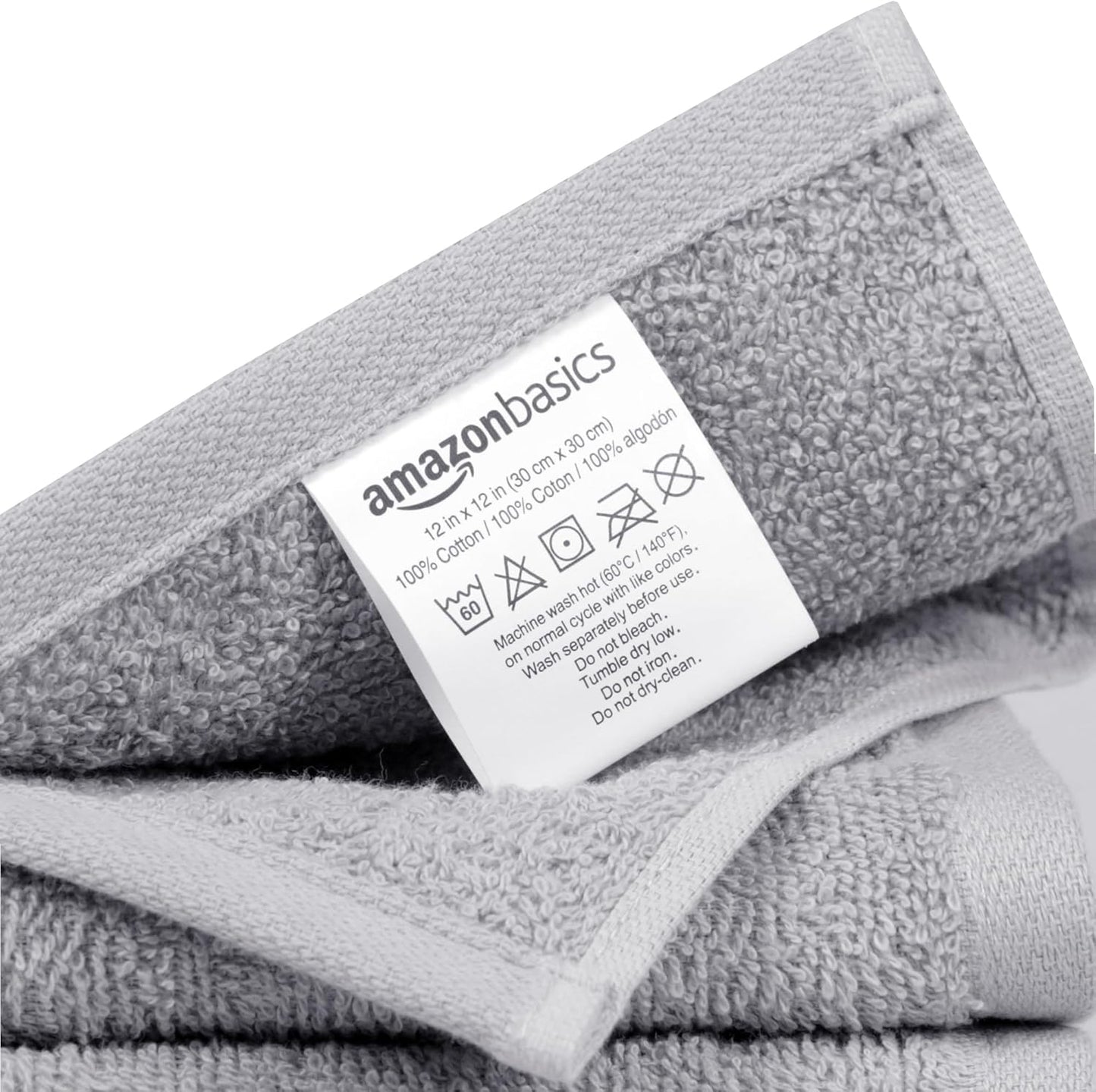 12-Pack Grey Face Towels – 100% Cotton Extra Absorbent Washcloths, Fast-Drying Salon Towels for Bathroom (30×30 cm)