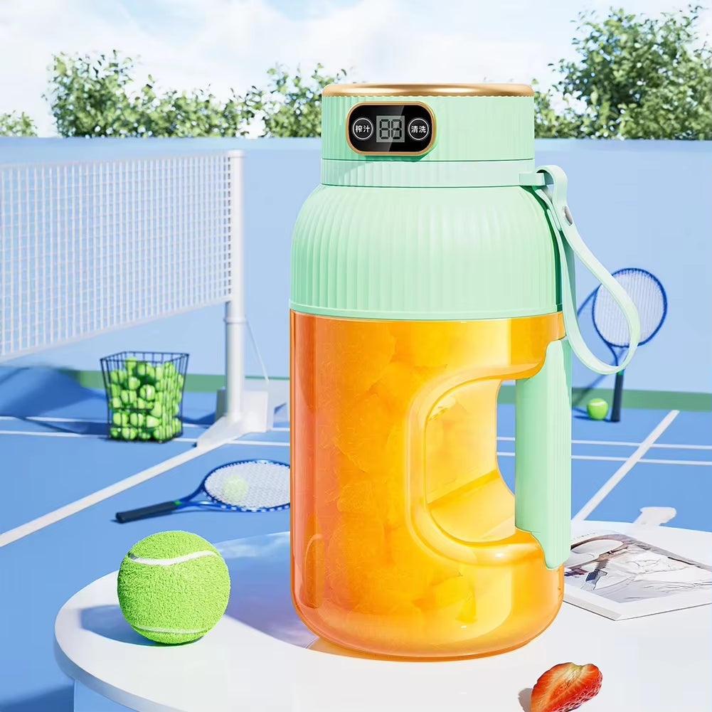 1200ML Portable Electric Juicer Cup – Wireless Rechargeable Smoothie Blender with Digital Display & 10 Blades