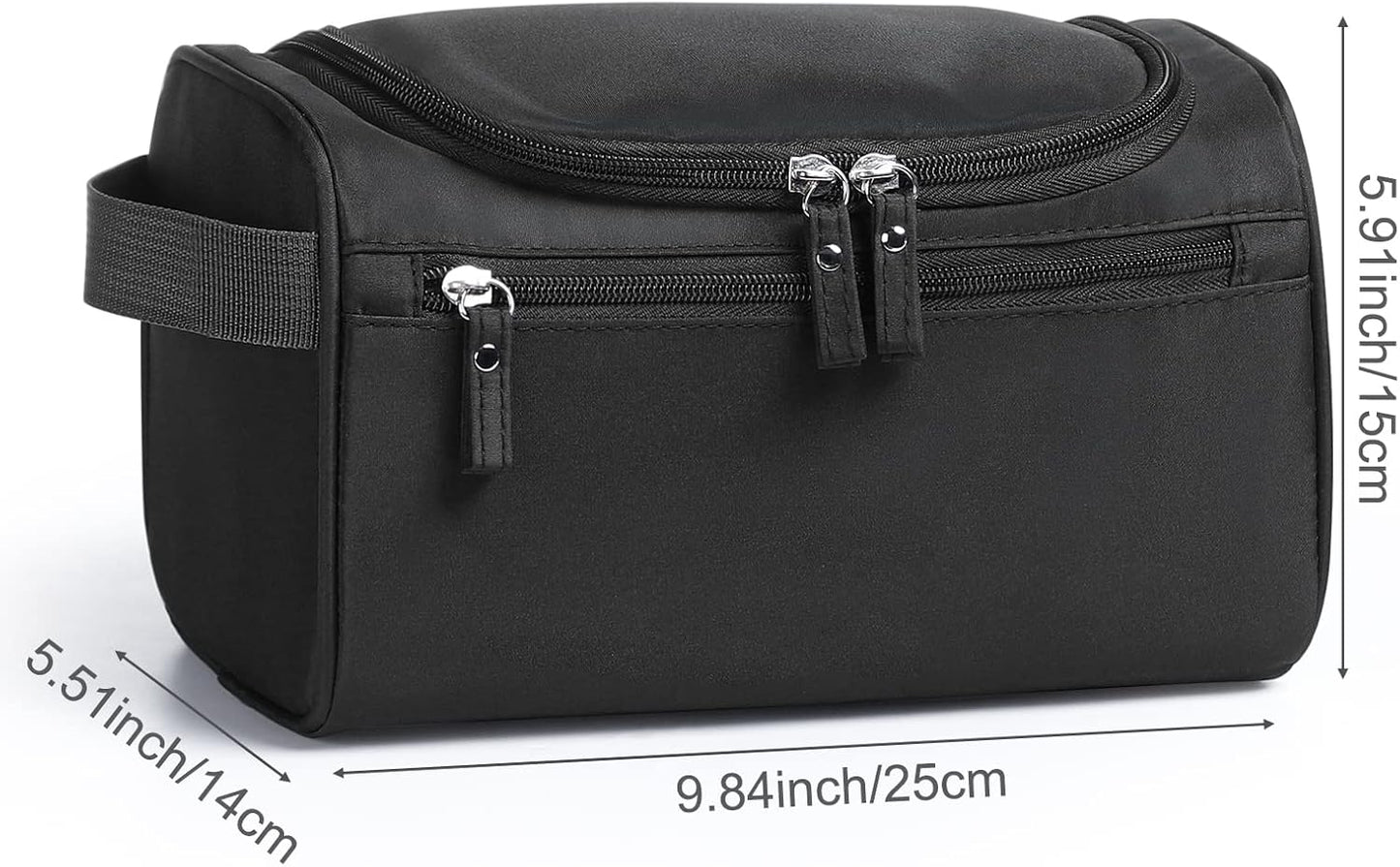 Hanging Toiletry Bag – Waterproof Travel Wash Organizer for Men & Women, Black Makeup & Bathroom Essentials Case