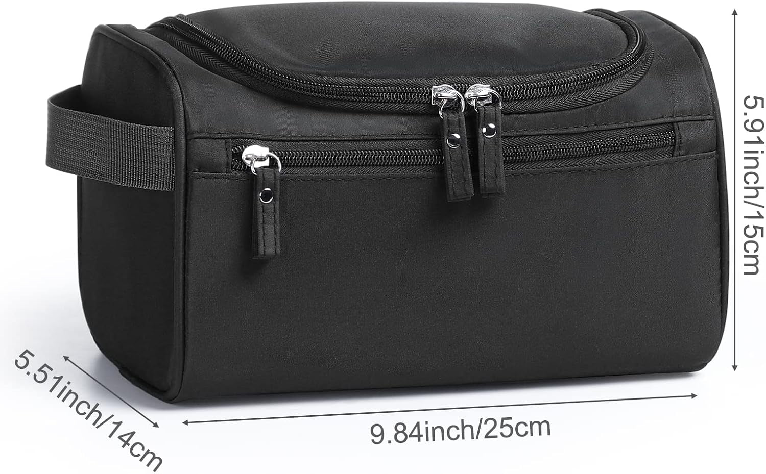 Hanging Toiletry Bag – Waterproof Travel Wash Organizer for Men & Women, Black Makeup & Bathroom Essentials Case