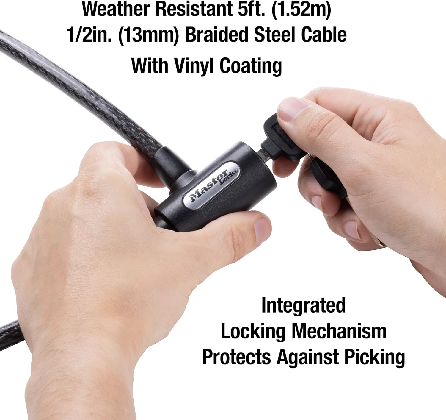 Cable Bike Lock with Key – 5 Ft Heavy-Duty Anti-Theft Security Lock for Bicycles, Scooters & Outdoor Gear 8364DCC