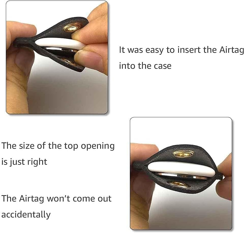 AirTag Keyring Holder – 4-Pack Leather GPS Tracker Case with Carabiner, Compatible with Apple Item Finder & Key Fob Organizer