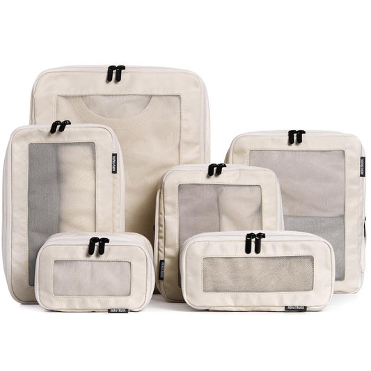 AEROTRUNK Compression Packing Cubes – Premium Nylon Twill Travel Organizers with Breathable Mesh, Double Zippers & Water-Resistant Design