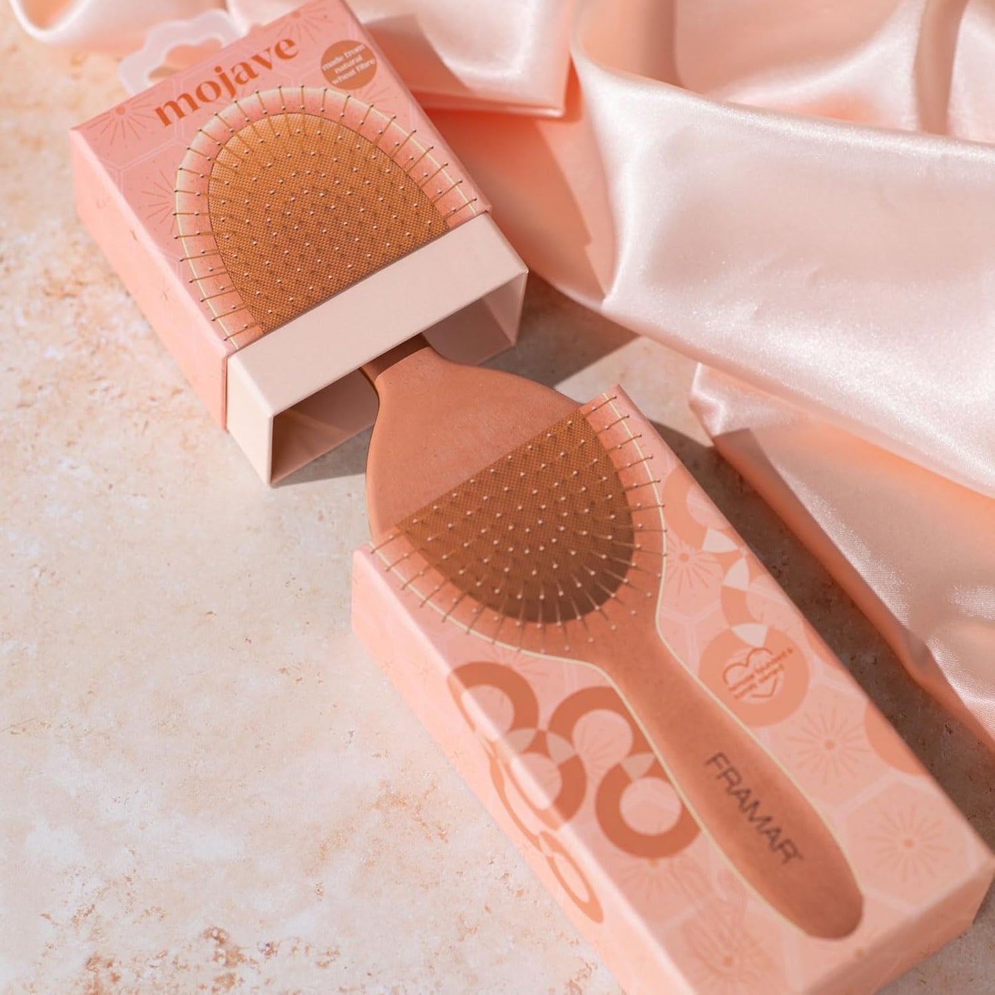 Wet Hair Detangler Brush – Mojave Edition Curved Brush for Curly & Straight Hair, Anti-Slip Grip for Women, Detangling Brush Set