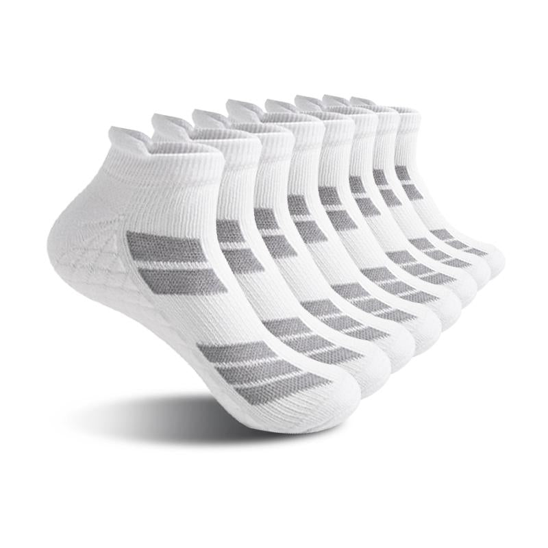 6 Pairs White Sports No Show Socks – Unisex Ankle Socks with Terry Soles for Shock Absorption, Breathable & Sweat-Wicking – Ideal Daily Wear & Valentine’s Gift