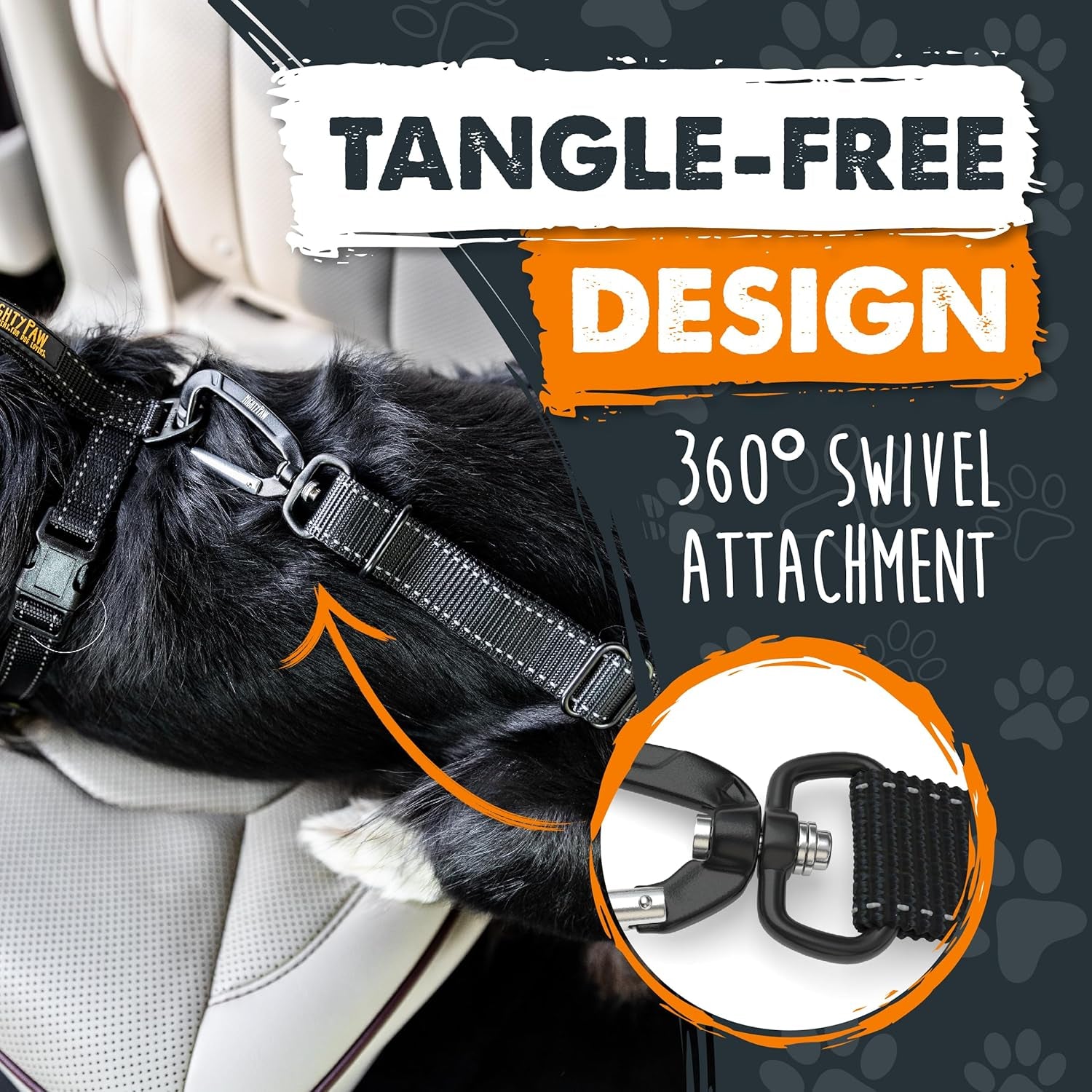 Dog Car Seat Belt – Universal Pet Safety Harness with Adjustable Strap, All-Metal Hardware & Human-Grade Seatbelt Material (Black)