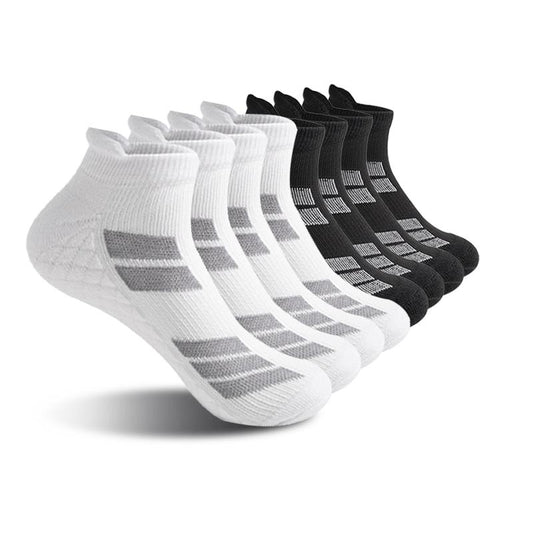 6 Pairs White Sports No Show Socks – Unisex Ankle Socks with Terry Soles for Shock Absorption, Breathable & Sweat-Wicking – Ideal Daily Wear & Valentine’s Gift