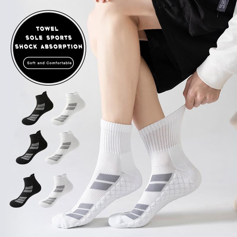 6 Pairs White Sports No Show Socks – Unisex Ankle Socks with Terry Soles for Shock Absorption, Breathable & Sweat-Wicking – Ideal Daily Wear & Valentine’s Gift