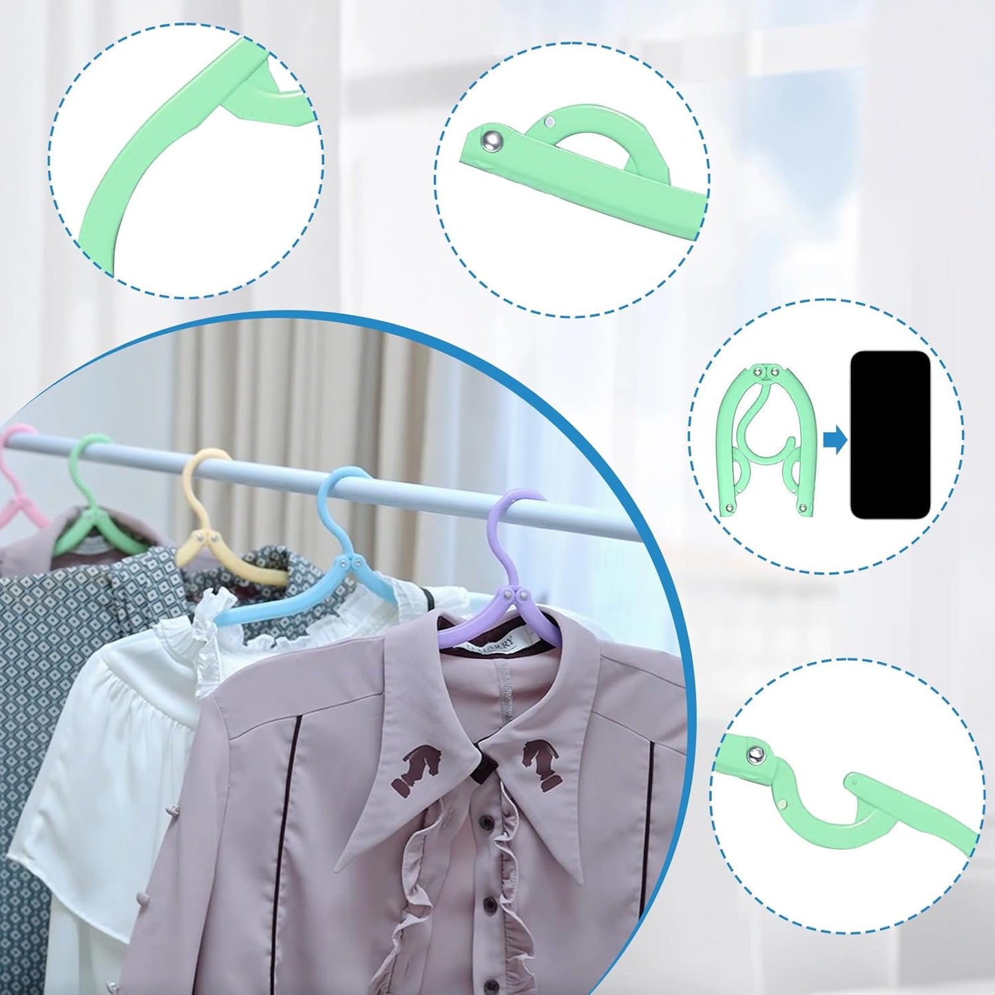10-Pack Foldable Travel Hangers – Portable Plastic Clothes Drying Rack for Travel, Camping & Small Spaces