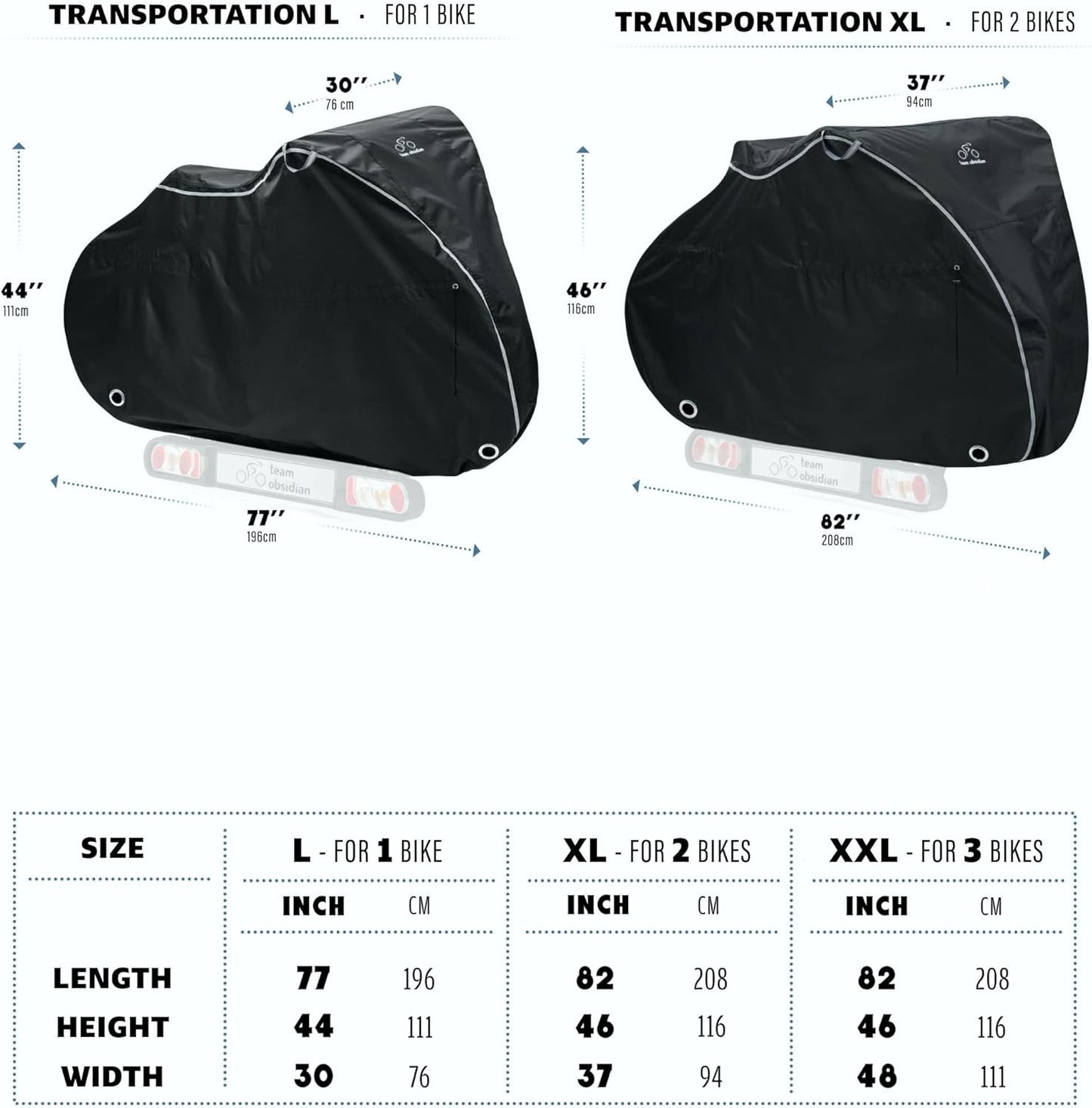 Waterproof Bike Cover – Heavy-Duty 600D Oxford Outdoor Storage & Travel Protection for 1–3 Bicycles or E-Bikes