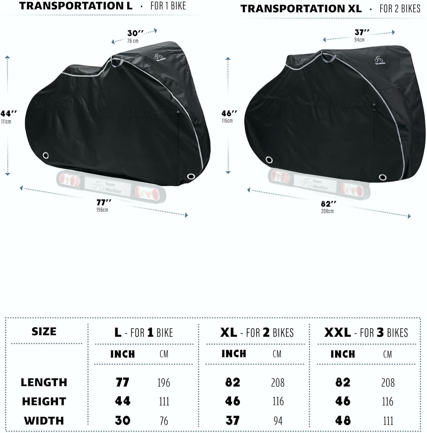 Waterproof Bike Cover – Heavy-Duty 600D Oxford Outdoor Storage & Travel Protection for 1–3 Bicycles or E-Bikes