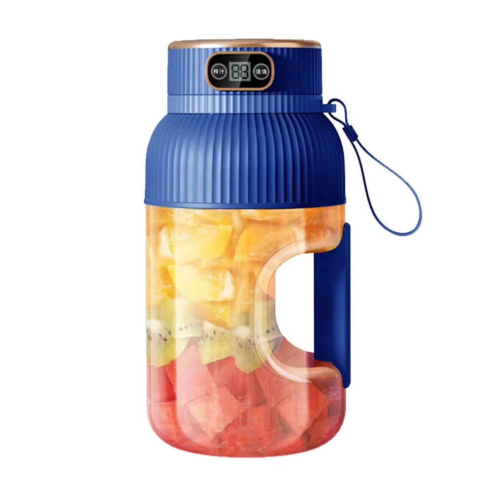 1200ML Portable Electric Juicer Cup – Wireless Rechargeable Smoothie Blender with Digital Display & 10 Blades