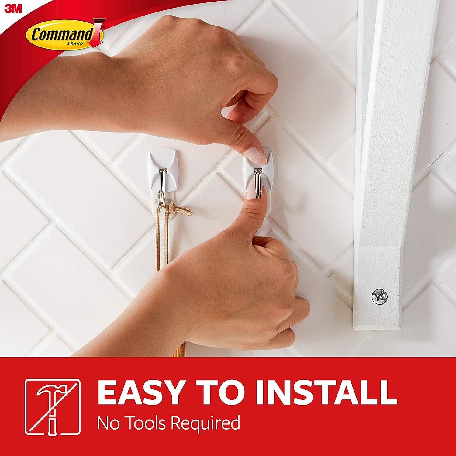 GP067-16NA Small Wire Hooks – 16-Pack White Adhesive Wall Hardware for Lightweight Hanging, Damage-Free & Easy to Install