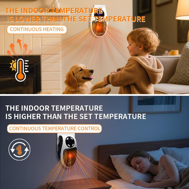 Portable Ceramic Convection Fan Heater – 2-Speed Settings, Power-Off Protection & Compact Design for Living Rooms, Bedrooms & Study Rooms