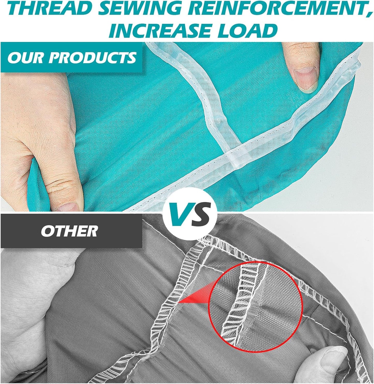 2-Pack Travel Laundry Bags – Large 24"x36" Dirty Clothes Bags for Camping & Travel, Cyan + Gray