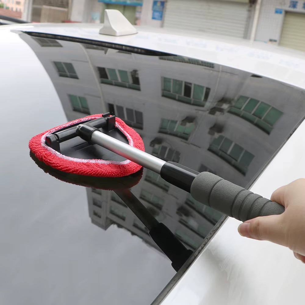 Telescopic Car Window Cleaner – Microfiber Mist Eliminator & Windshield Scraping Brush