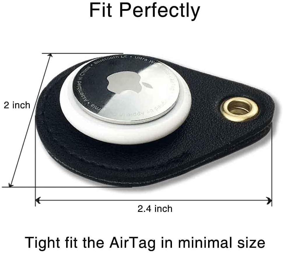 AirTag Keyring Holder – 4-Pack Leather GPS Tracker Case with Carabiner, Compatible with Apple Item Finder & Key Fob Organizer