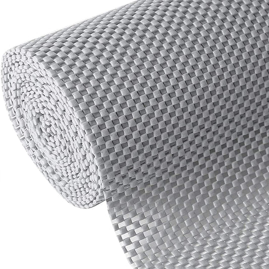Shelf Liner Roll – 12" x 20ft Non-Adhesive Drawer Liner with Non-Slip Grip for Kitchen Cabinets, Storage Shelves & Desks (Light Gray)