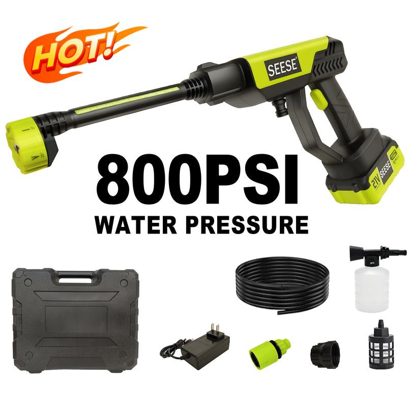 SEESE Cordless Pressure Washer – Portable Bottle-Compatible Power Cleaner with Single Port Charger Base for Car, Home & Garden Use