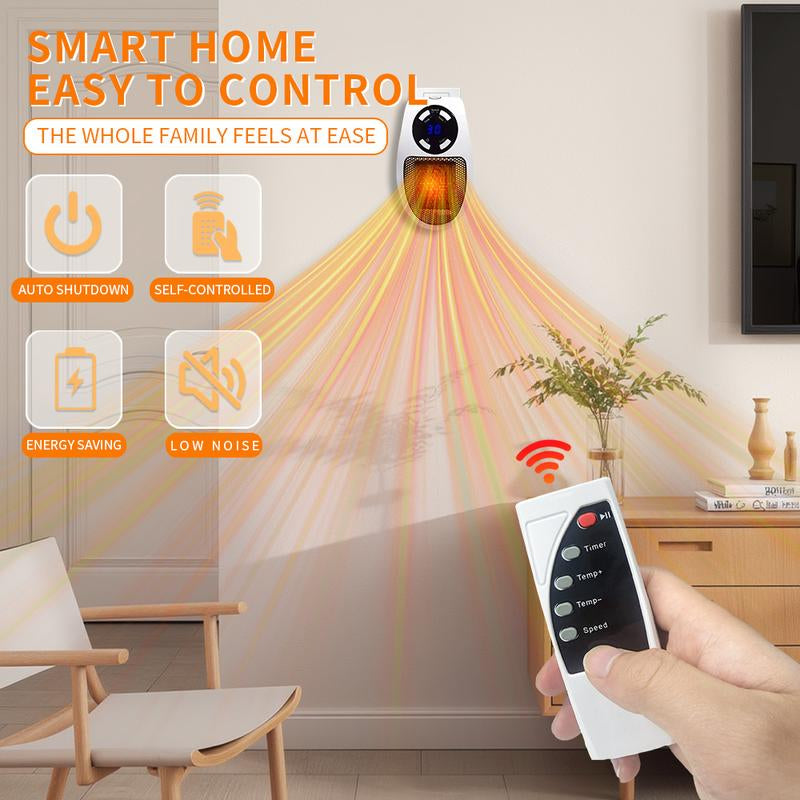 Portable Ceramic Convection Fan Heater – 2-Speed Settings, Power-Off Protection & Compact Design for Living Rooms, Bedrooms & Study Rooms