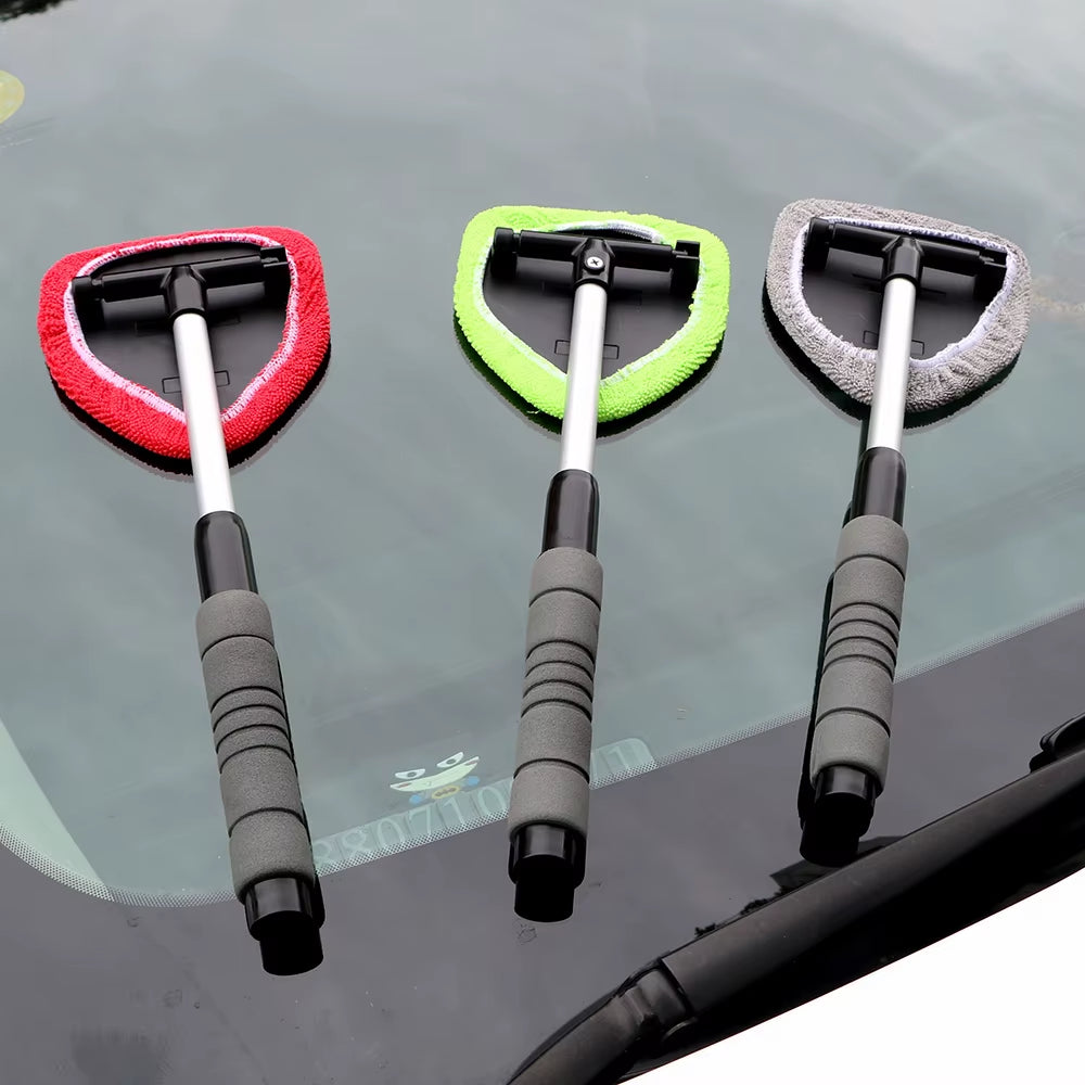 Telescopic Car Window Cleaner – Microfiber Mist Eliminator & Windshield Scraping Brush