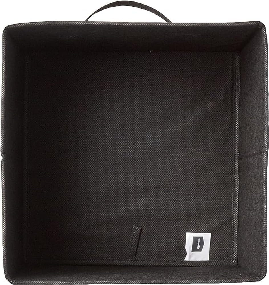 6-Pack Collapsible Fabric Storage Cubes with Handles – Solid Black Foldable Organizers for Closet, Shelves & Home Storage (26.6 × 26.6 × 27.9 cm)