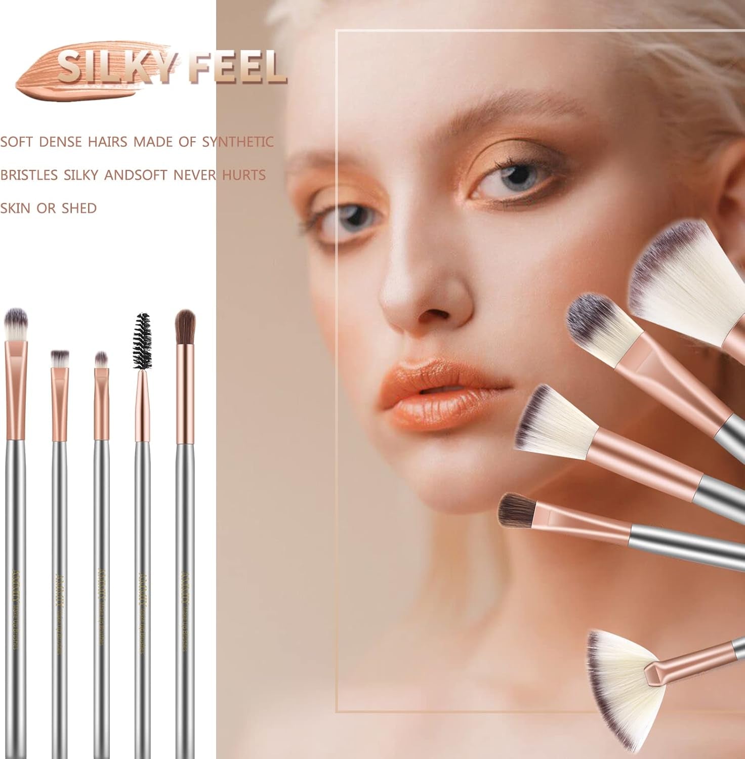 18-Piece Professional Makeup Brush Set – Premium Synthetic Brushes for Foundation, Powder, Blush, Eyeshadow & Eyeliner with PU Leather Travel Bag