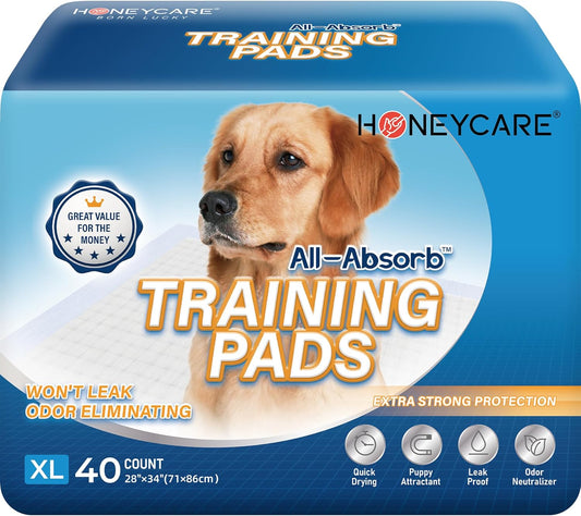 Extra Large Dog Training Pads – 40-Count Leak-Proof Puppy Pee Pads, 71cm x 86cm, Super Absorbent for Housebreaking & Indoor Use