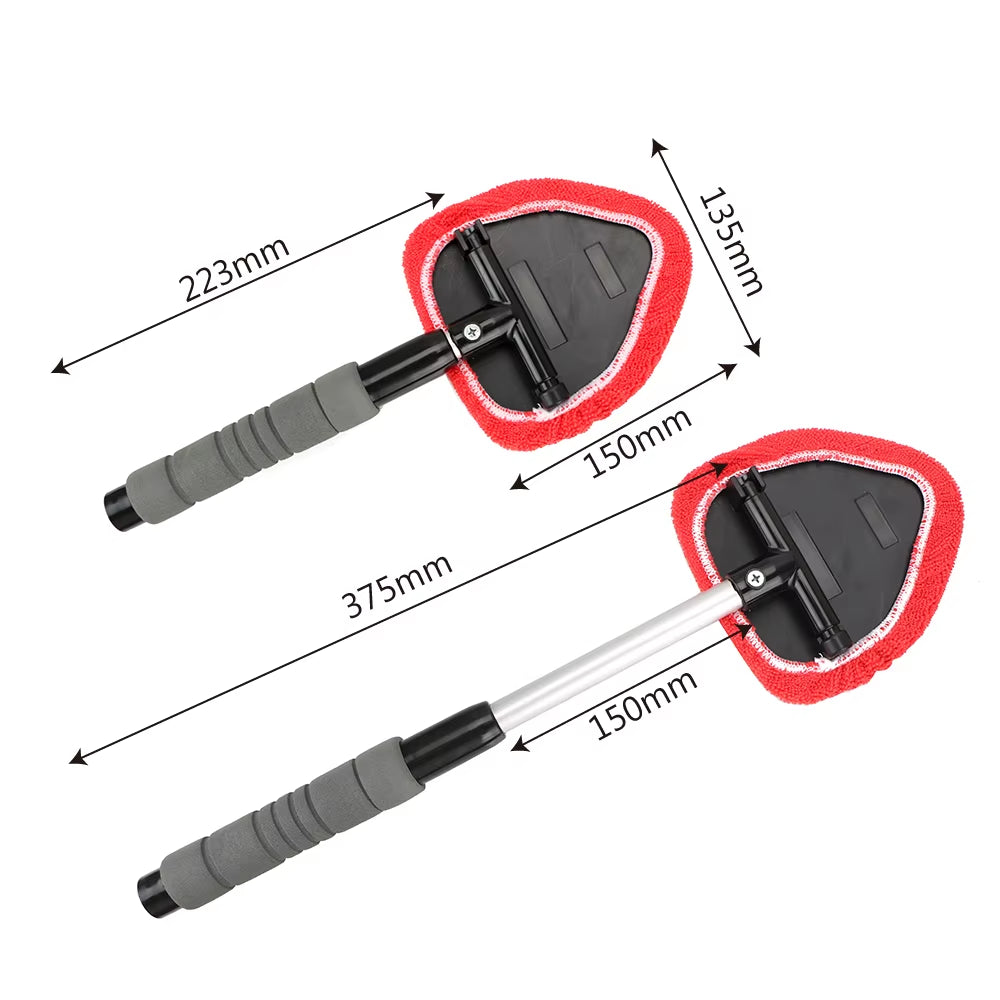 Telescopic Car Window Cleaner – Microfiber Mist Eliminator & Windshield Scraping Brush