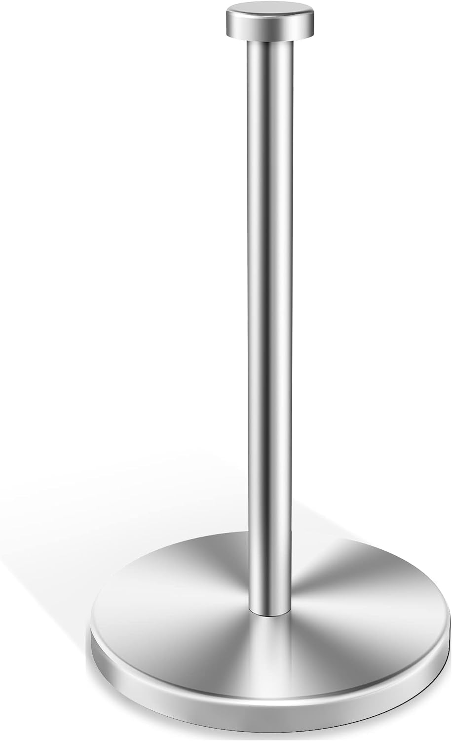 Free-Standing Stainless Steel Kitchen Roll Holder – Waterproof & Rustproof Paper Towel Stand with Suction Cups for Cookhouse, Bathroom & Outdoor Use (Silver)