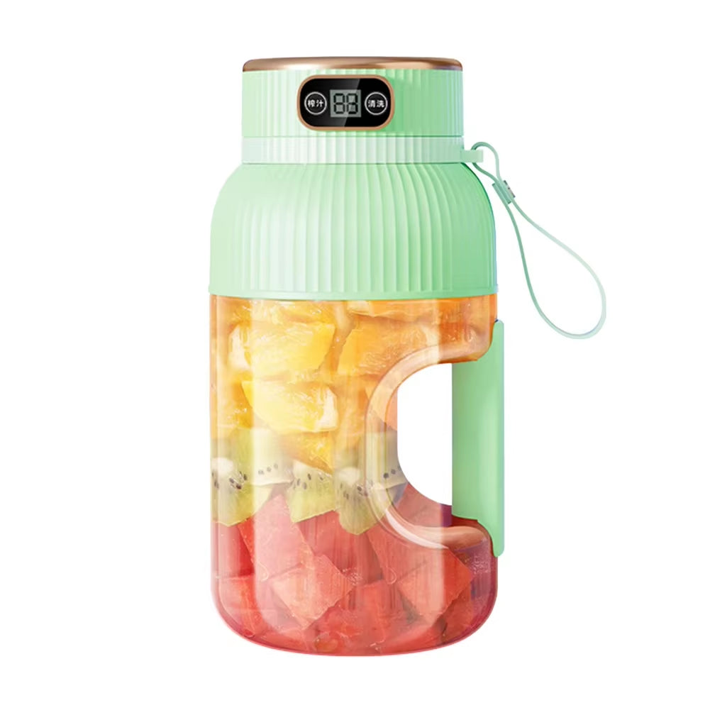 1200ML Portable Electric Juicer Cup – Wireless Rechargeable Smoothie Blender with Digital Display & 10 Blades