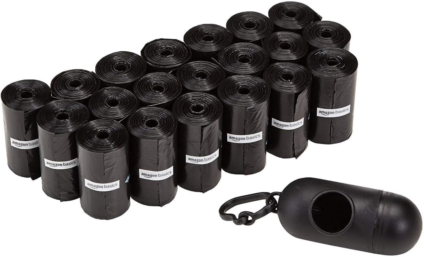 Dog Waste Bags with Dispenser & Leash Clip – 300 Unscented Leak-Proof Poop Bags (20 Rolls of 15), Portable & Eco-Friendly