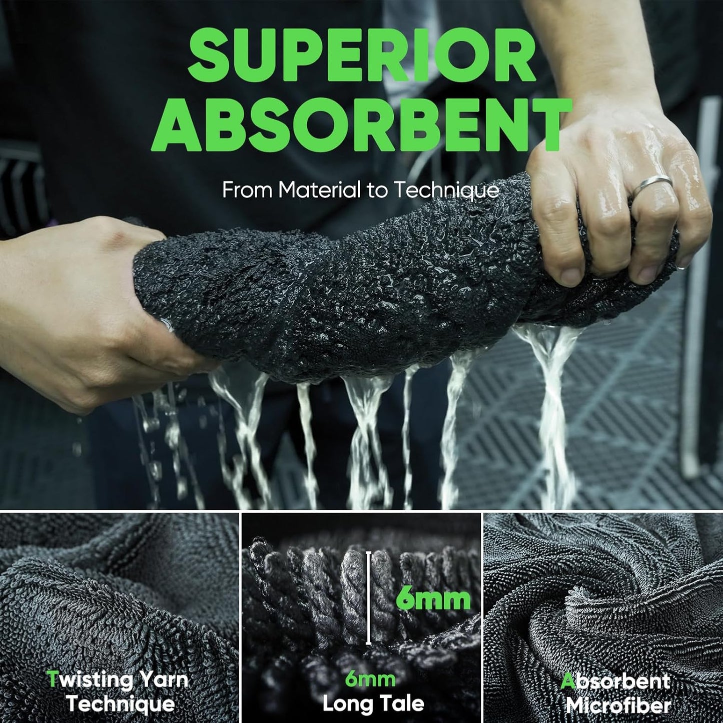 2-Pack Extra Large Microfiber Towels – 35"×24" Ultra Absorbent Car Drying Cloths for Trucks, Scratch-Free & Streak-Free Finish