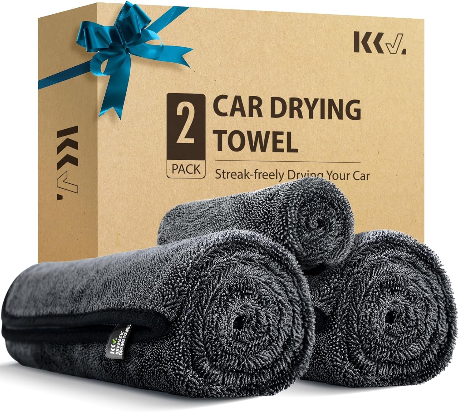 2-Pack Extra Large Microfiber Towels – 35"×24" Ultra Absorbent Car Drying Cloths for Trucks, Scratch-Free & Streak-Free Finish