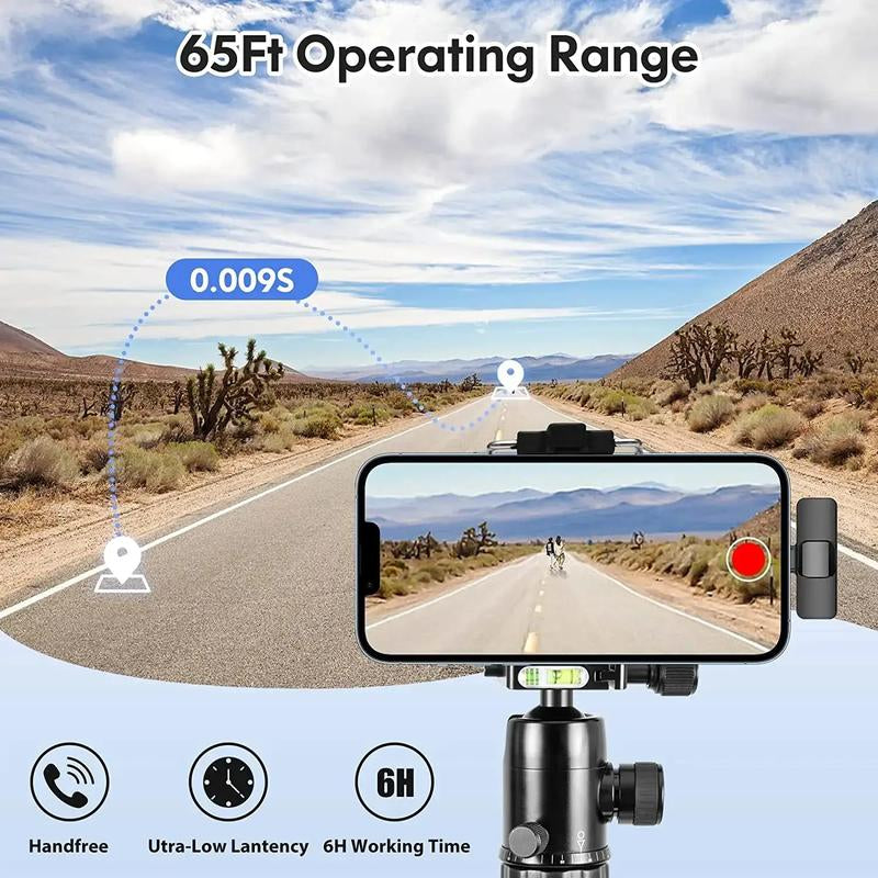 HITOZON Wireless Lavalier Microphone – Plug & Play Lapel Mic for iPhone & Android  Omnidirectional Condenser for Video, Podcast, TikTok, YouTube & Teaching
