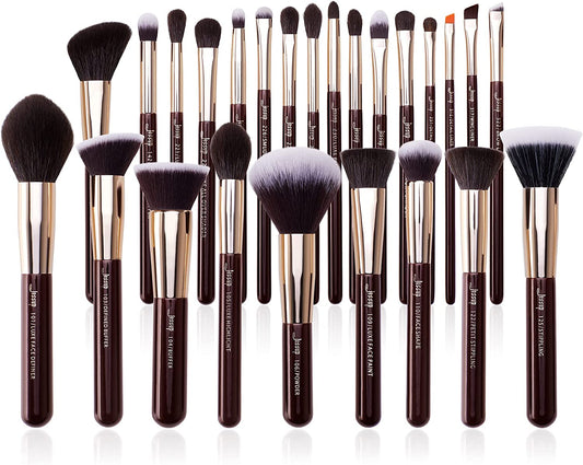T280 25-Piece Professional Makeup Brush Set – Premium Natural Bristles for Foundation, Eyeshadow, Blending, Concealer, Blush & Highlight with Labelled Handles