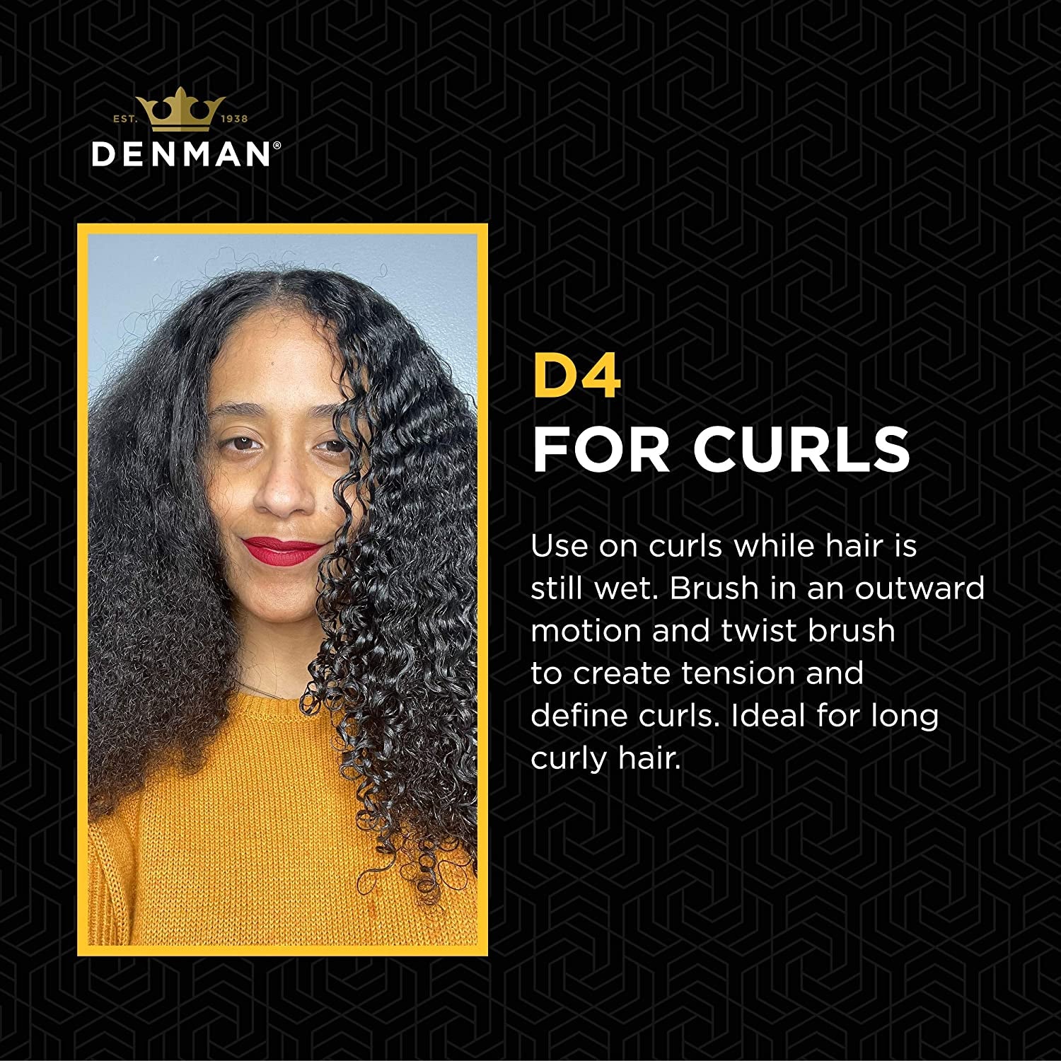 D4 Silver 9-Row Curly Hair Styling Brush – Professional Detangling & Curl Defining Brush for Long Hair, Women & Men