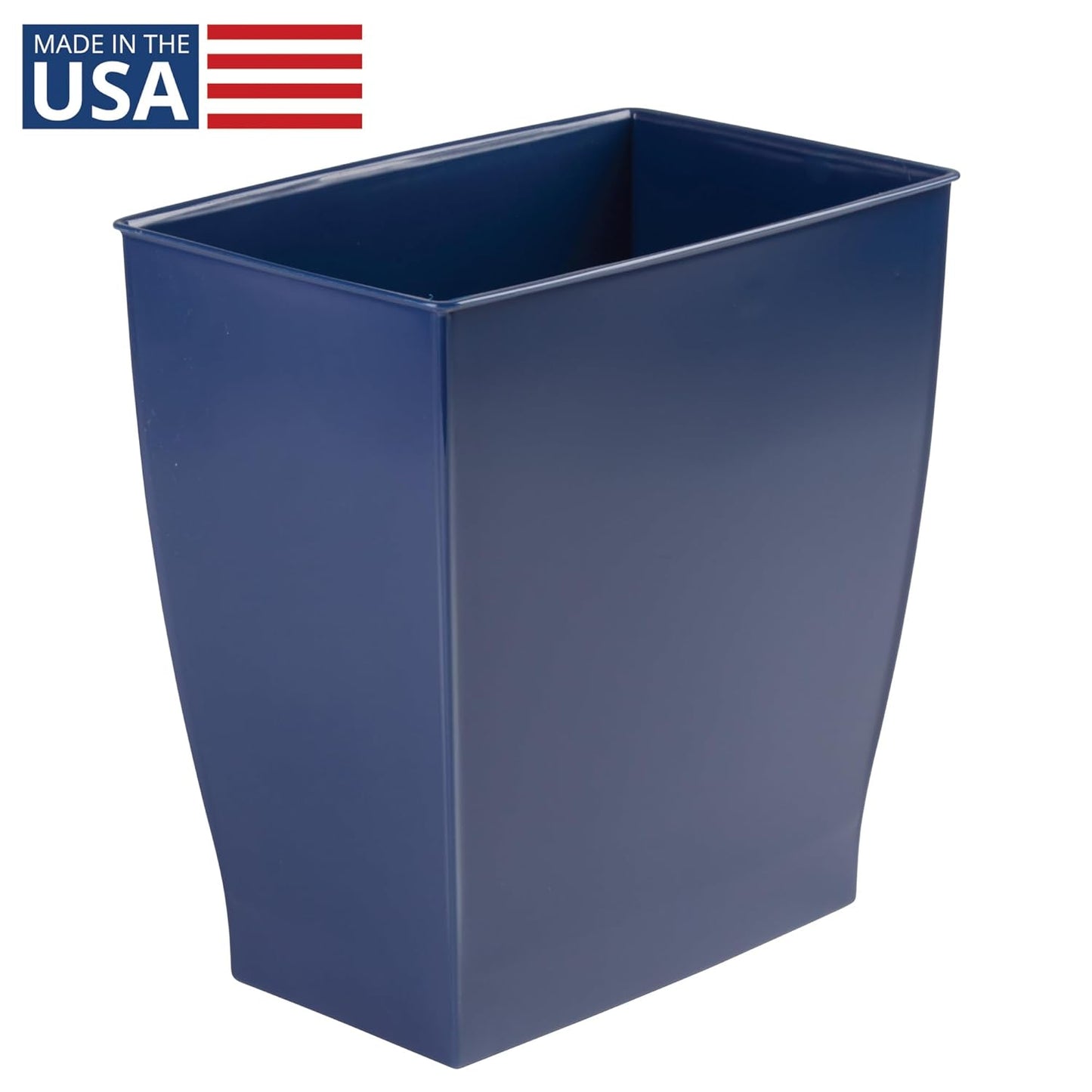 iDesign Mono Rubbish Bin – 4-Piece Navy Plastic Waste Bin Set, 28.4×18.9×30.3 cm