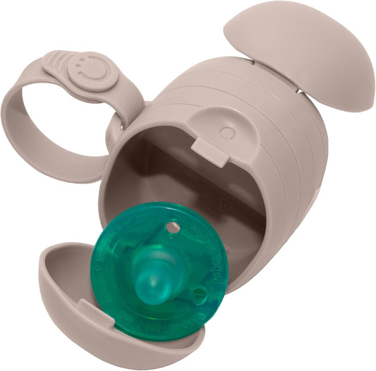 On-The-Go Dual Soother Pod – Portable Binky Holder for Travel & Nappy Bags, Keeps Baby’s Pacifiers Clean & Accessible – Taupe Newborn Must-Have